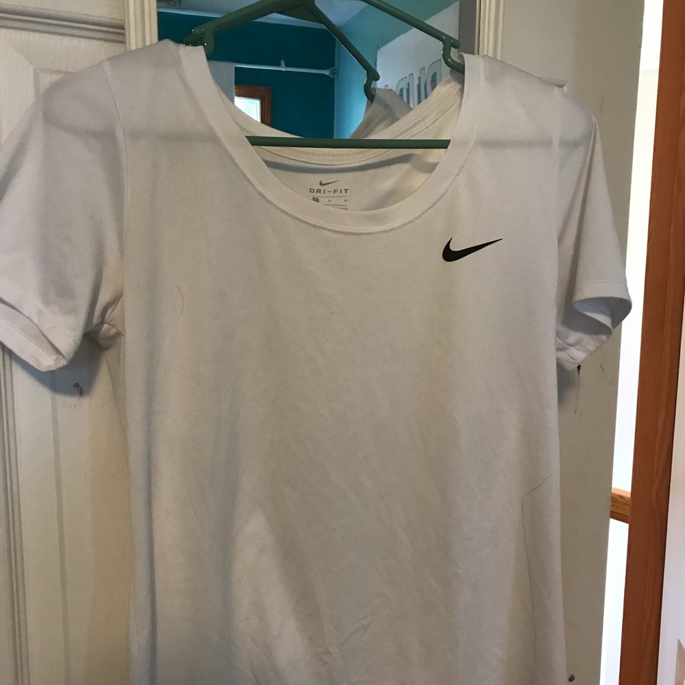 Nike White Dri-Fit Workout Tee